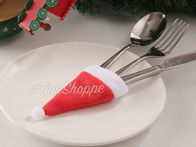 Set 02 Nón Noel vải mini Decor bàn tiệc ĐK 6cm NON-X-09